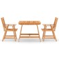 vidaXL Juego de comedor para jardín 3 piezas madera maciza de acacia vidaXL Juego de comedor para jardín 3 piezas madera maciza de acacia