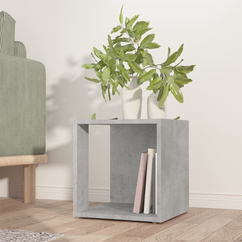 vidaXL Mesa auxiliar madera contrachapada gris hormigón 33x33x34,5 cm vidaXL Mesa auxiliar madera contrachapada gris hormigón 33x33x34,5 cm