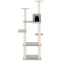 vidaXL Rascador para gatos con postes de sisal gris claro 153 cm