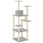 vidaXL Rascador para gatos con postes de sisal gris claro 153 cm
