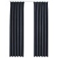 vidaXL Cortinas opacas con ganchos 2 uds gris antracita 140x245 cm vidaXL Cortinas opacas con ganchos 2 uds gris antracita 140x245 cm