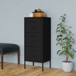 vidaXL Armario de almacenamiento acero negro 42,5x35x101,5 cm