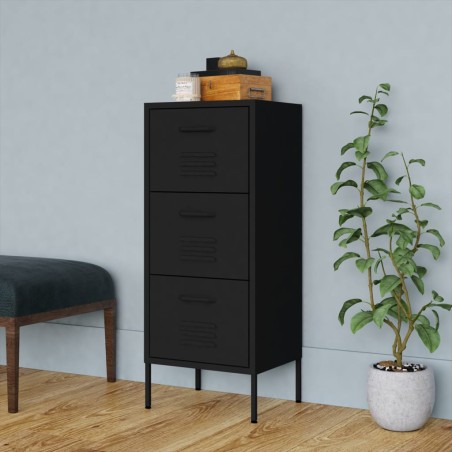 vidaXL Armario de almacenamiento acero negro 42,5x35x101,5 cm