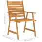 vidaXL Juego de comedor para jardín 3 piezas madera maciza de acacia vidaXL Juego de comedor para jardín 3 piezas madera maciza de acacia