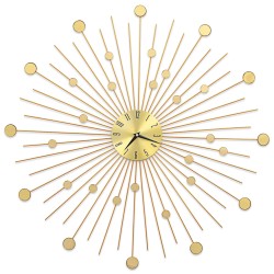 vidaXL Reloj de pared de metal dorado 70 cm