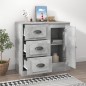 vidaXL Aparador de madera contrachapada gris hormigón 70x35,5x67,5 cm vidaXL Aparador de madera contrachapada gris hormigón 70x35,5x67,5 cm
