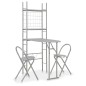 vidaXL Juego de comedor plegable con estante 3 pzas MDF y acero gris vidaXL Juego de comedor plegable con estante 3 pzas MDF y acero gris