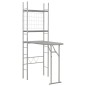 vidaXL Juego de comedor plegable con estante 3 pzas MDF y acero gris vidaXL Juego de comedor plegable con estante 3 pzas MDF y acero gris