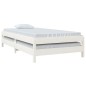 vidaXL Cama apilable de madera pino maciza blanca 100x200 cm vidaXL Cama apilable de madera pino maciza blanca 100x200 cm