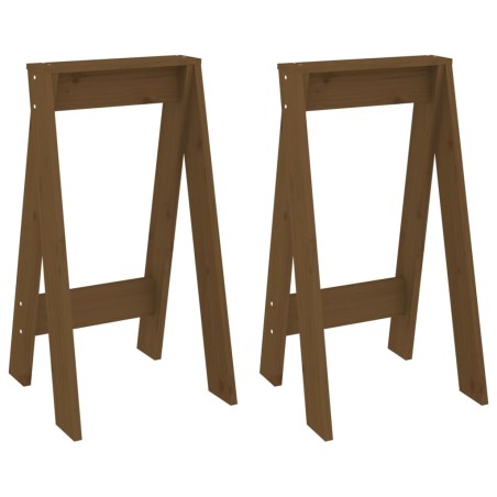 vidaXL Taburetes 2 uds madera maciza de pino marrón miel 40x40x75 cm