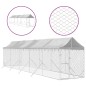 vidaXL Perrera de exterior con toldo acero galvanizado plata 2x10x2,5m vidaXL Perrera de exterior con toldo acero galvanizado plata 2x10x2,5m