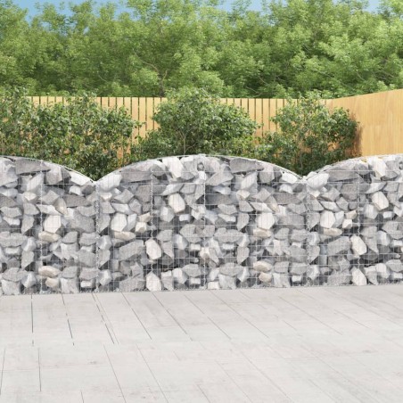 vidaXL Cesta gaviones forma arco hierro galvanizado 200x30x100/120 cm