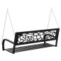 vidaXL Banco balancín de jardín 125 cm acero y plástico negro vidaXL Banco balancín de jardín 125 cm acero y plástico negro