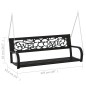vidaXL Banco balancín de jardín 125 cm acero y plástico negro vidaXL Banco balancín de jardín 125 cm acero y plástico negro