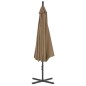 vidaXL Sombrilla voladiza con poste de acero 300 cm gris topo vidaXL Sombrilla voladiza con poste de acero 300 cm gris topo