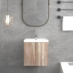 vidaXL Armario de baño de pared madera maciza de teca 41x38x40 cm
