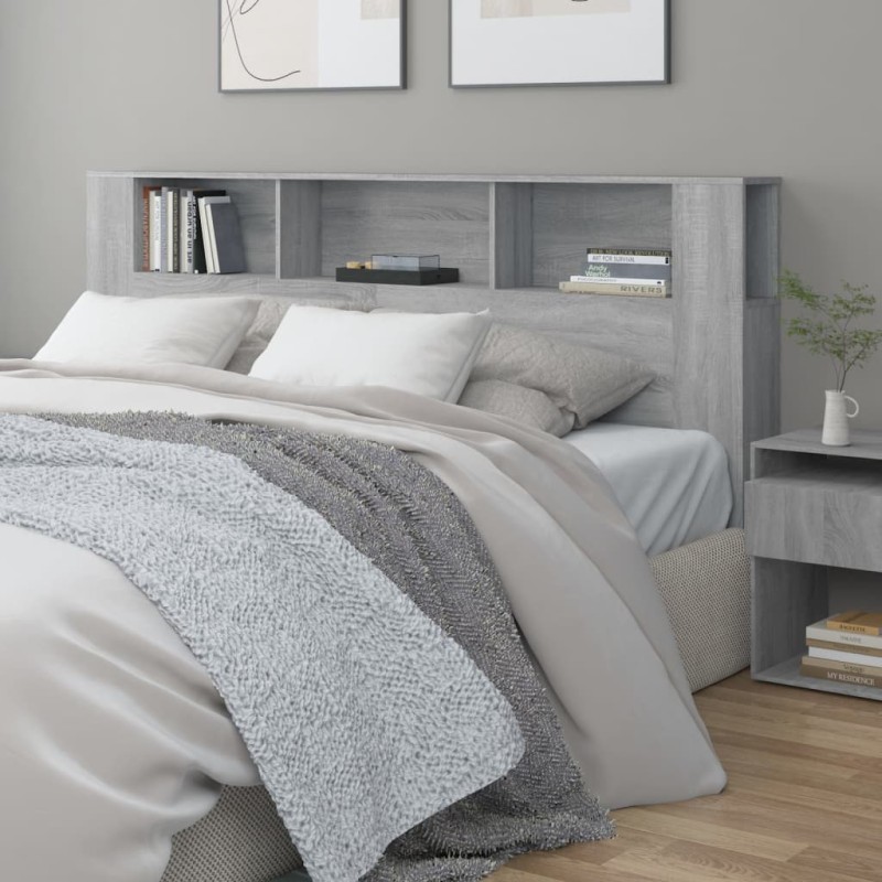 vidaXL Mueble cabecero gris Sonoma 200x18,5x104,5 cm vidaXL Mueble cabecero gris Sonoma 200x18,5x104,5 cm