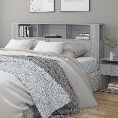 vidaXL Mueble cabecero gris Sonoma 200x18,5x104,5 cm