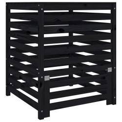 vidaXL Compostador de madera maciza de pino negro 82,5x82,5x99,5 cm