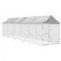 vidaXL Perrera de exterior con toldo acero galvanizado plata 2x10x2,5m vidaXL Perrera de exterior con toldo acero galvanizado plata 2x10x2,5m
