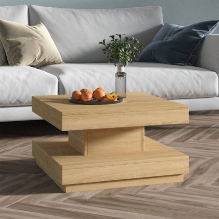 vidaXL Mesa de centro de MDF marrón claro 60x60x35 cm