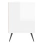 vidaXL Mueble de TV madera contrachapada blanco brillo 150x30x44,5 cm