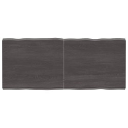 vidaXL Tablero mesa madera tratada borde vivo marrón 140x60x(2-4) cm