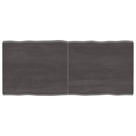 vidaXL Tablero mesa madera tratada borde vivo marrón 140x60x(2-4) cm