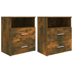 vidaXL Mesitas de noche 2 uds color roble ahumado 50x32x60 cm