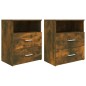vidaXL Mesitas de noche 2 uds color roble ahumado 50x32x60 cm vidaXL Mesitas de noche 2 uds color roble ahumado 50x32x60 cm