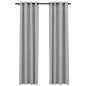 vidaXL Cortinas opacas con ojales look de lino 2 pzas gris 140x225 cm vidaXL Cortinas opacas con ojales look de lino 2 pzas gris 140x225 cm