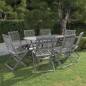 vidaXL Juego de comedor de jardín 9 pzas madera maciza de acacia gris vidaXL Juego de comedor de jardín 9 pzas madera maciza de acacia gris