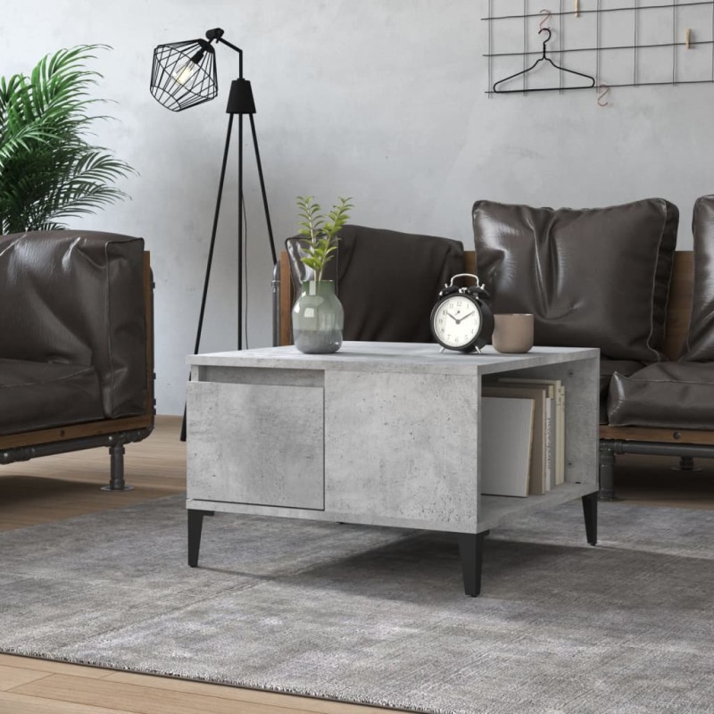 vidaXL Mesa de centro madera contrachapada gris hormigón 55x55x36,5 cm vidaXL Mesa de centro madera contrachapada gris hormigón 55x55x36,5 cm