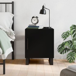 vidaXL Mesita de noche madera de ingeniería negro 40x40x50 cm