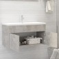 vidaXL Armario para lavabo contrachapada gris hormigón 90x38,5x46 cm