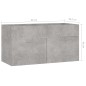 vidaXL Armario para lavabo contrachapada gris hormigón 90x38,5x46 cm