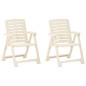 vidaXL Sillas de jardín 2 unidades plástico blanco vidaXL Sillas de jardín 2 unidades plástico blanco