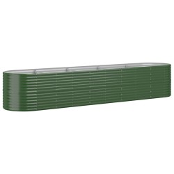 vidaXL Jardinera arriate acero recubrimiento polvo verde 368x80x68 cm