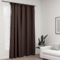 vidaXL Cortina opaca con ganchos look de lino gris taupe 290x245 cm vidaXL Cortina opaca con ganchos look de lino gris taupe 290x245 cm