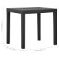 vidaXL Mesa de jardín de plástico gris 79x65x72 cm
