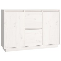 vidaXL Aparador madera maciza de pino blanco 111x34x75 cm