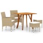 vidaXL Juego de comedor de jardín de 5 piezas beige vidaXL Juego de comedor de jardín de 5 piezas beige
