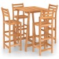 vidaXL Mesa y sillas de bar para jardín 5 pzas madera maciza de acacia