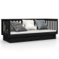 vidaXL Sofá cama madera maciza de pino negro 75x190 cm vidaXL Sofá cama madera maciza de pino negro 75x190 cm