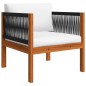 vidaXL Muebles de jardín 6 pzas cojines crema madera maciza de acacia 