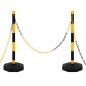 vidaXL Juego de barrera con postes y cadena plástico 10 m vidaXL Juego de barrera con postes y cadena plástico 10 m