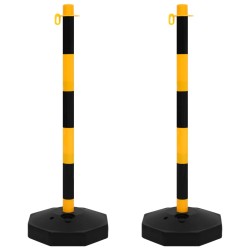 vidaXL Juego de barrera con postes y cadena plástico 10 m