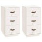 vidaXL Mesitas de noche 2 uds madera maciza pino blanco 40x40x75 cm
