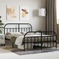 vidaXL Estructura de cama cabecero y pie de cama metal negro 140x200cm vidaXL Estructura de cama cabecero y pie de cama metal negro 140x200cm