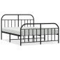 vidaXL Estructura de cama cabecero y pie de cama metal negro 140x200cm vidaXL Estructura de cama cabecero y pie de cama metal negro 140x200cm
